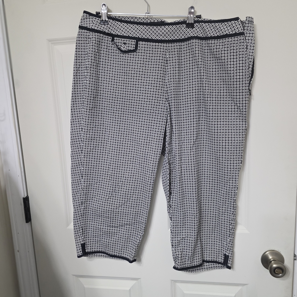 Talbots Black and White Geometric Pants